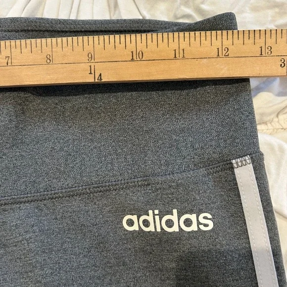 Adidas Climalite Athletic Leggings Grey White Stripe‎ Womens Size S Yoga Running - Picture 6 of 8